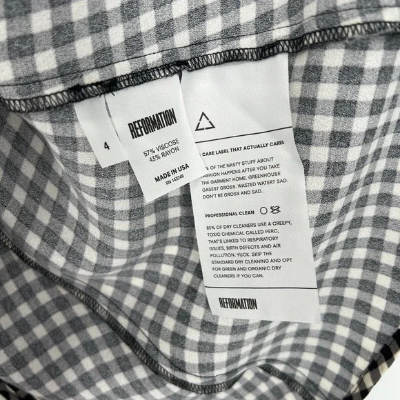 Reformation Dress Womens 4 Lucinda Milk Maid Gingham Mini Sundress‎ 90s Grunge - Picture 5 of 5